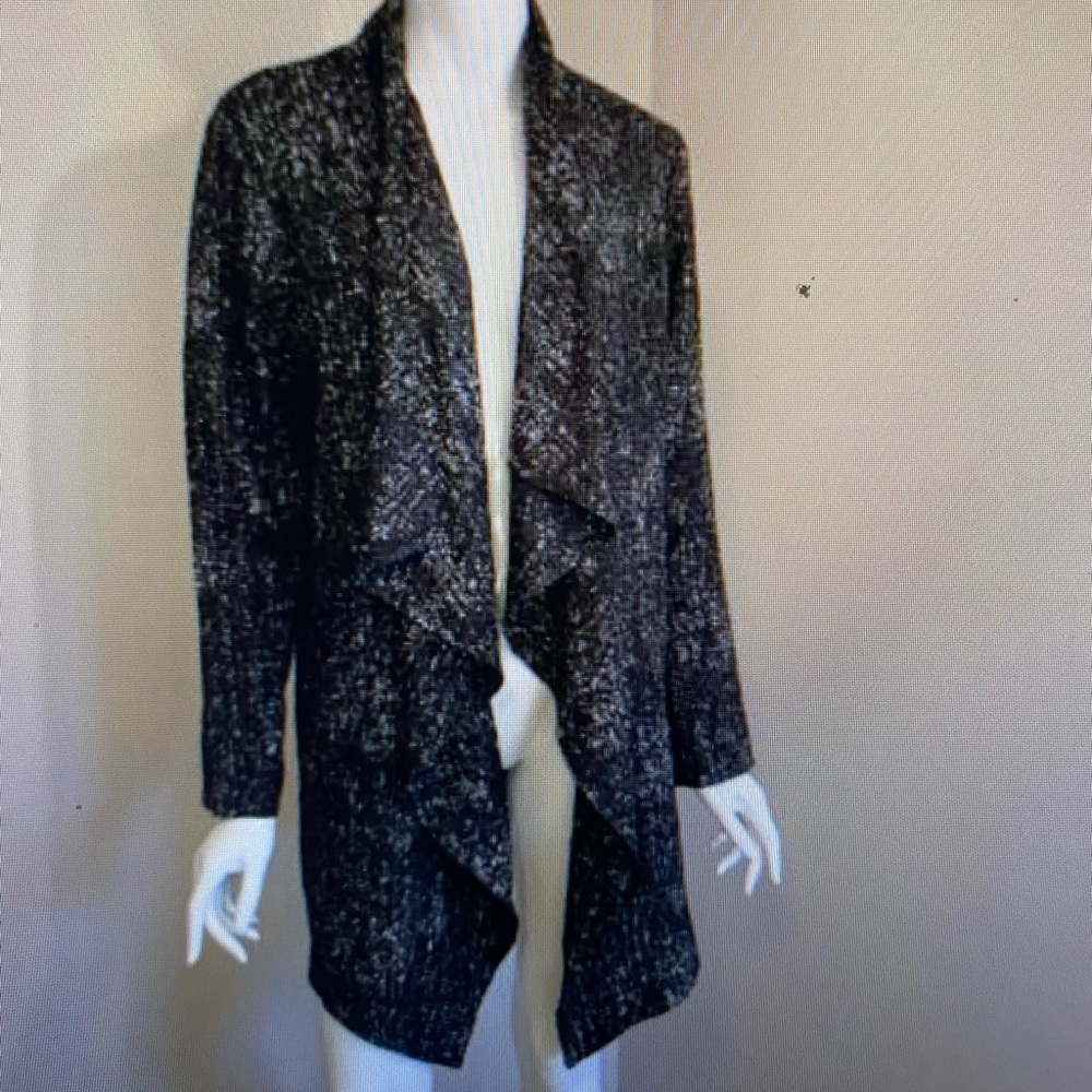Chico’s Travelers Collection Black green Jacket Sz 2